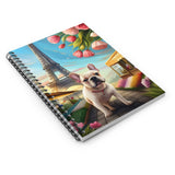 Spiral Notebook - Ruled Line a French Bulldog enjoying Paris in the Spring
