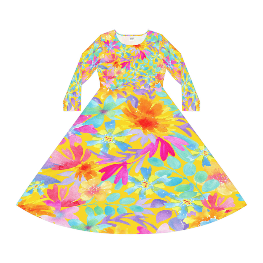 Women's Long Sleeve Dance Dress (AOP)