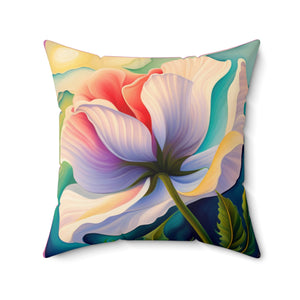 Flower Art Spun Polyester Square Pillow