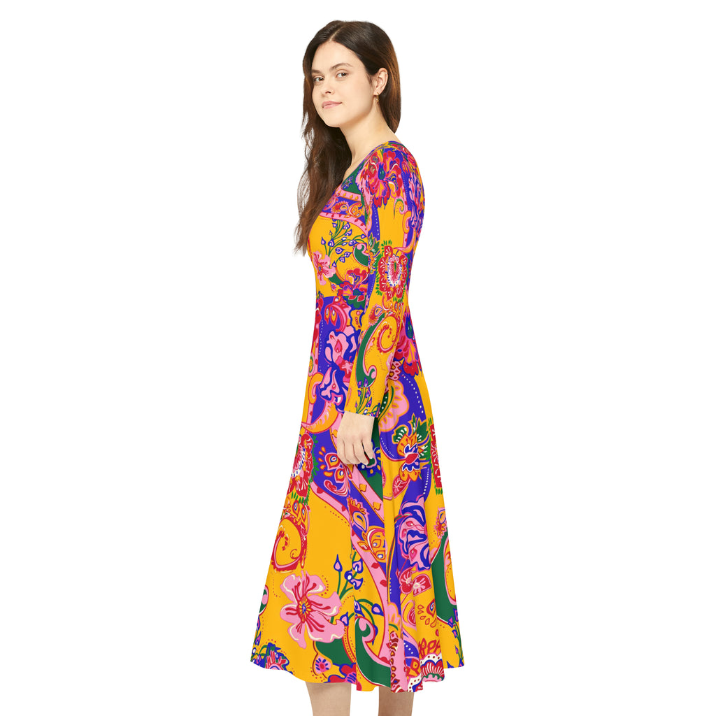 Women's Long Sleeve Dance Dress (AOP)