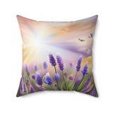 Lavender Flowers Fantasy Painting Pillows in 4 Sizes