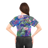 Women's Crop Tee Flower Design