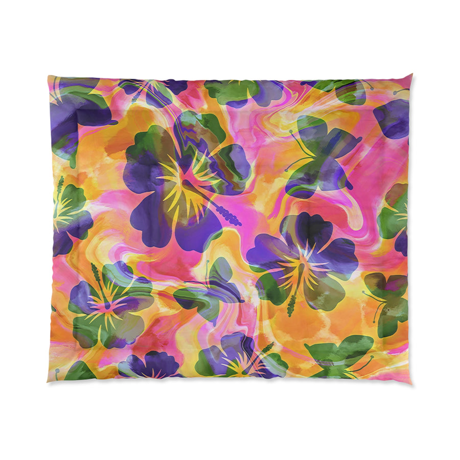 Colorful Watercolor Garden Comforter