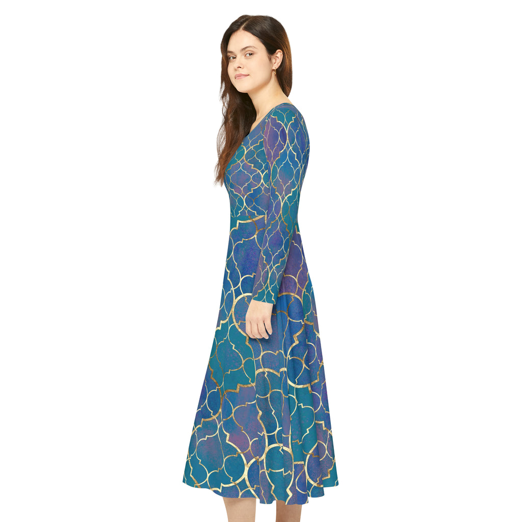 Women's Long Sleeve Dance Dress Custom Art Design