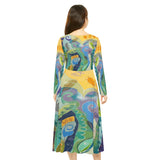 Women's Long Sleeve Dance Dress Graphic Nature Art Design