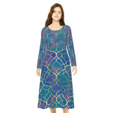 Women's Long Sleeve Dance Dress Custom Art Design