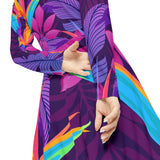 Women's Long Sleeve Dance Dress Tropical Art Design