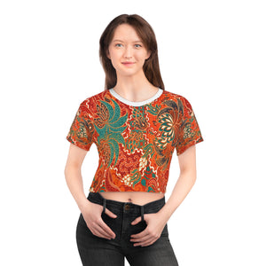 Crop Tee Tropical Sunset Custom Art Design