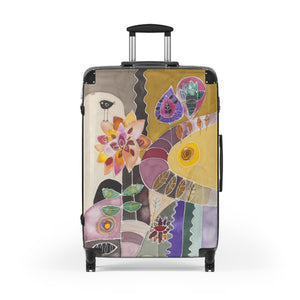 Suitcase Abstract Folk Art