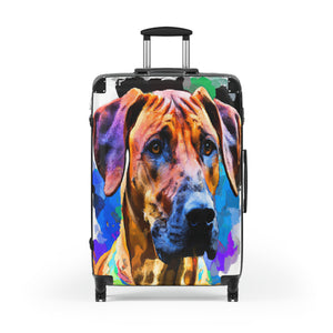 Suitcase Rhodesian Ridgeback Watercolor Art