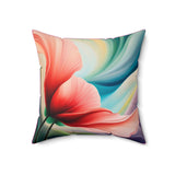 Flower Art Spun Polyester Square Pillow