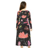 Women's Long Sleeve Dance Dress Folk Art Custom Design