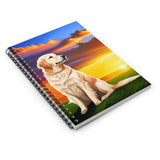 Spiral Notebook - Ruled Line -a Golden Retriever Enjoying a Beautiful Sunset