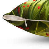 A Red Poppy in a Field Spun Polyester Square Pillow
