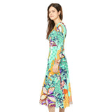 Women's Long Sleeve Dance Dress Topical Art Design