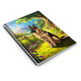 Spiral Notebook - Ruled Line-  German Shepherd Guarding the Vegetable Garden