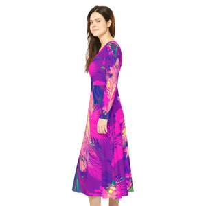 Women's Long Sleeve Dance Dress Custom Art Design
