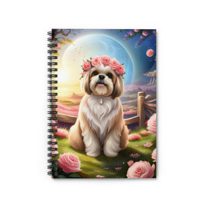 Spiral Notebook - Ruled Line a Shih Tzu Smelling the Roses
