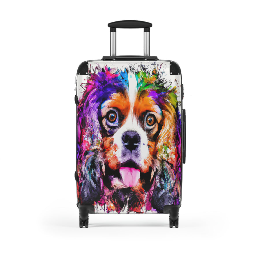 Suitcase Watercolor King Charles Spaniel