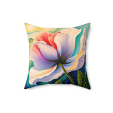Flower Art Spun Polyester Square Pillow