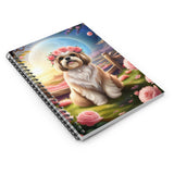 Spiral Notebook - Ruled Line a Shih Tzu Smelling the Roses