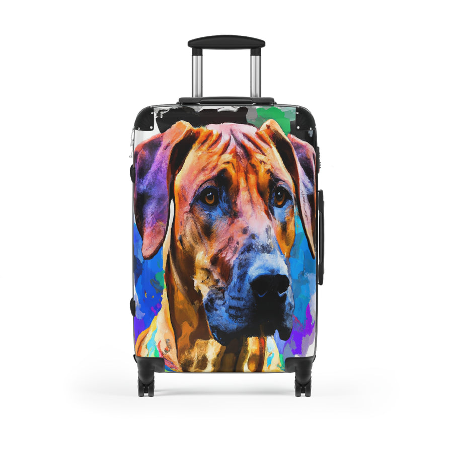 Suitcase Rhodesian Ridgeback Watercolor Art