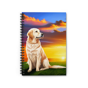 Spiral Notebook - Ruled Line -a Golden Retriever Enjoying a Beautiful Sunset