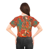 Crop Tee Tropical Sunset Custom Art Design