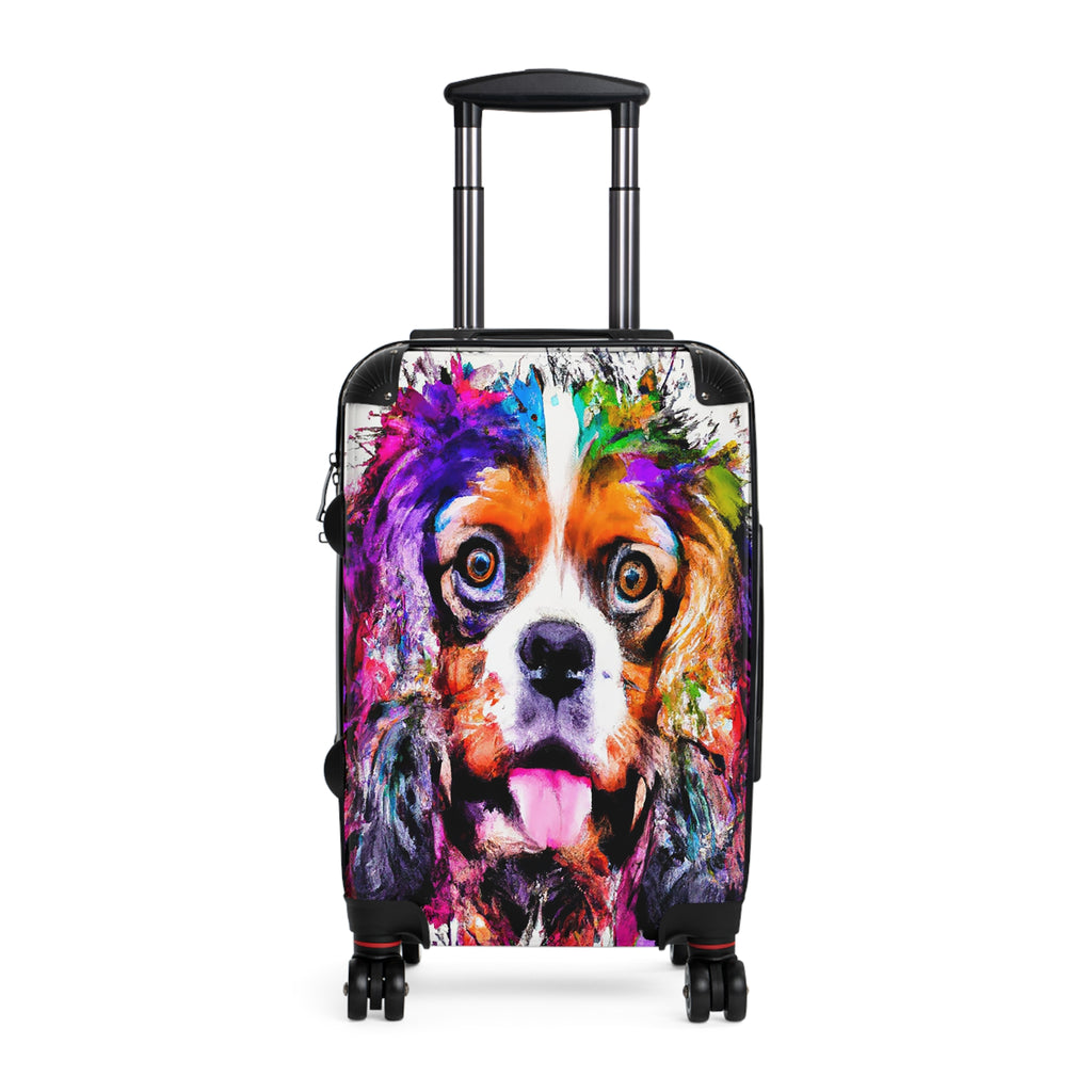 Suitcase Watercolor King Charles Spaniel