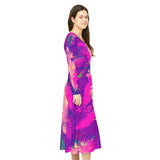 Women's Long Sleeve Dance Dress Custom Art Design