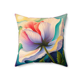 Flower Art Spun Polyester Square Pillow