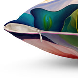 Flower Art Spun Polyester Square Pillow