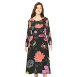 Women's Long Sleeve Dance Dress Folk Art Custom Design