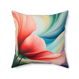 Flower Art Spun Polyester Square Pillow