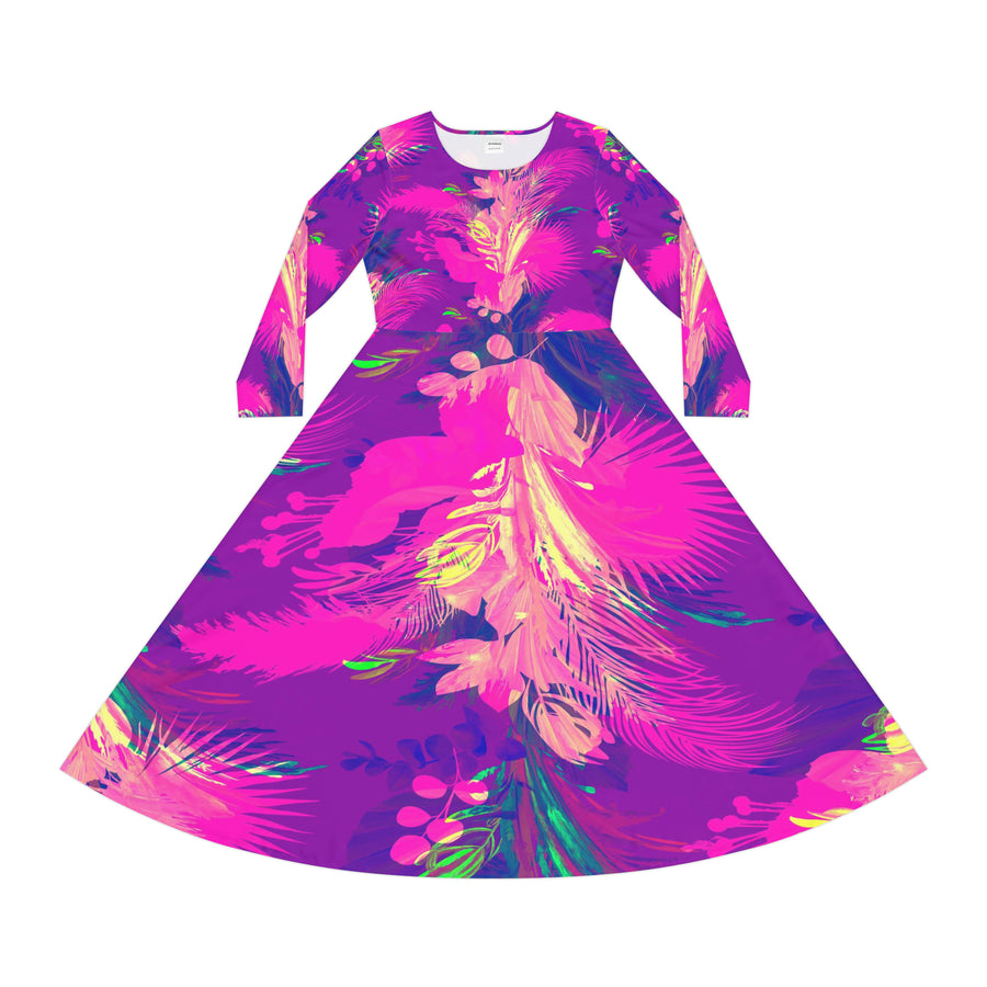 Women's Long Sleeve Dance Dress Custom Art Design