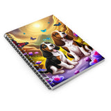 Spiral Notebook - Ruled Line Basset Puppies in Butterfly Bliss