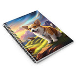 Spiral Notebook - Ruled Line Welsh Corgi and Squirrel in a Mountain Meadow