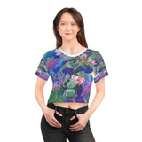Women's Crop Tee Flower Design