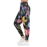 Athletic Joggers, Colorful Streetwear, Urban Chic, Flowers, Custom Design