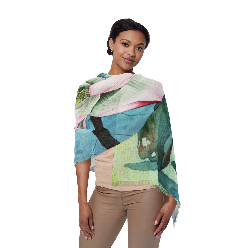 Light Fashion Scarf, Lotus Flower, Custom Print Design