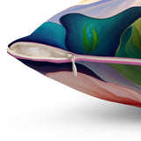 Flower Art Spun Polyester Square Pillow