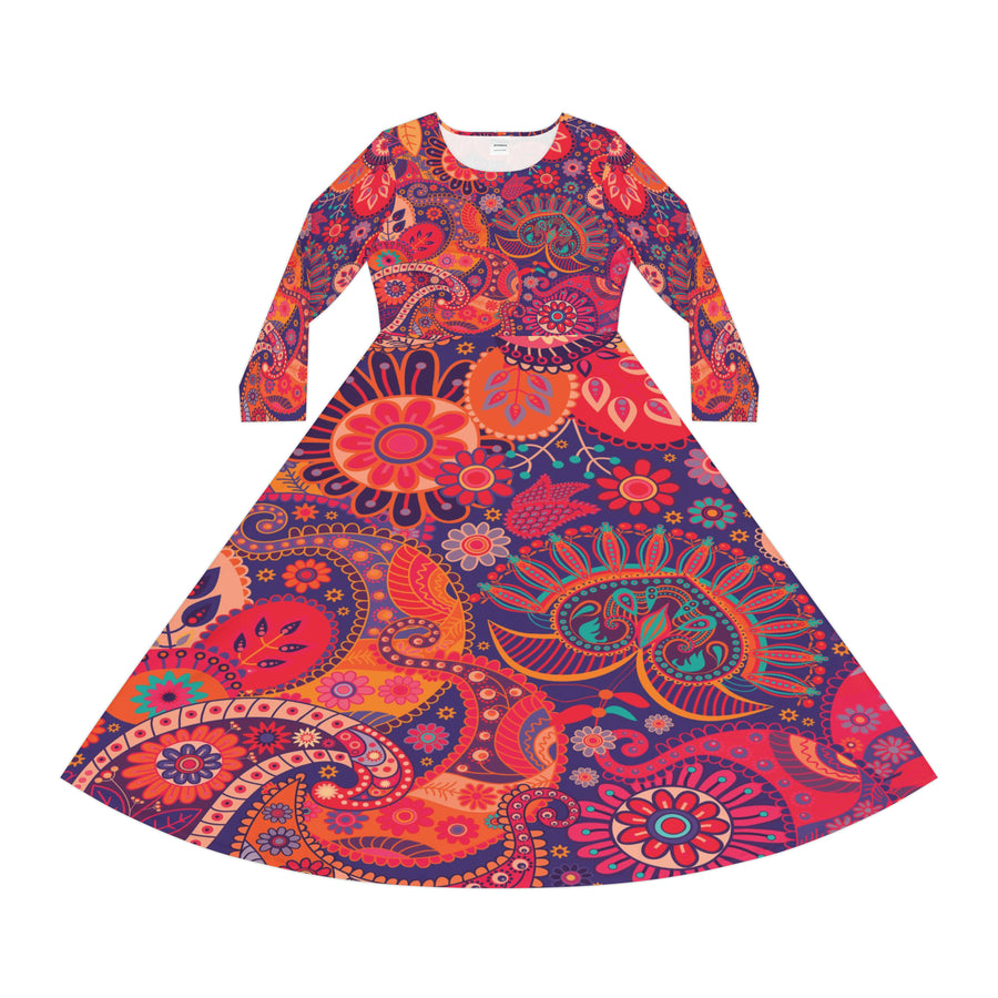Women's Long Sleeve Dance Dress (AOP)