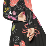 Women's Long Sleeve Dance Dress Folk Art Custom Design