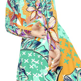 Women's Long Sleeve Dance Dress Topical Art Design
