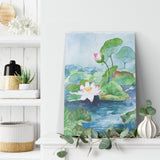 Waterlily Pond Watercolor Canvas Art Print