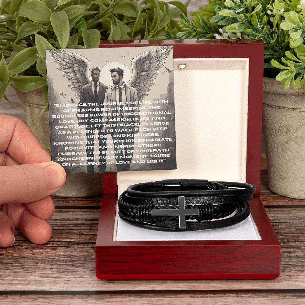 Embrace the Journey Men's Cross Bracelet