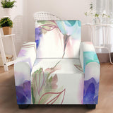 Chair Slipcover Large Watercolor Flowers.
