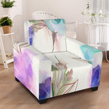 Chair Slipcover Large Watercolor Flowers.