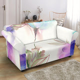 Love Seat Slipcover Large Watercolor Flowers