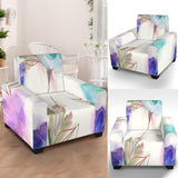 Chair Slipcover Large Watercolor Flowers.